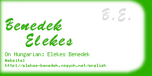 benedek elekes business card